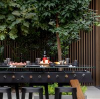 RS Barcelona Max XXL Fussballtisch + Dining Table (8 Personen)