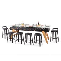 RS Barcelona Max XXL Fussballtisch + Dining Table (8 Personen)