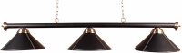 Billard Lampe London Deluxe 3 Schirme, Kunstleder schwarz