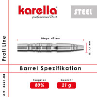 Steelbarrel Karella Profi Line Pl-08 80% Tungsten 21 G 2020