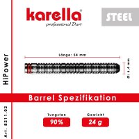 Steeldart Karella Hipower Schwarz, 90% Tungsten 2020